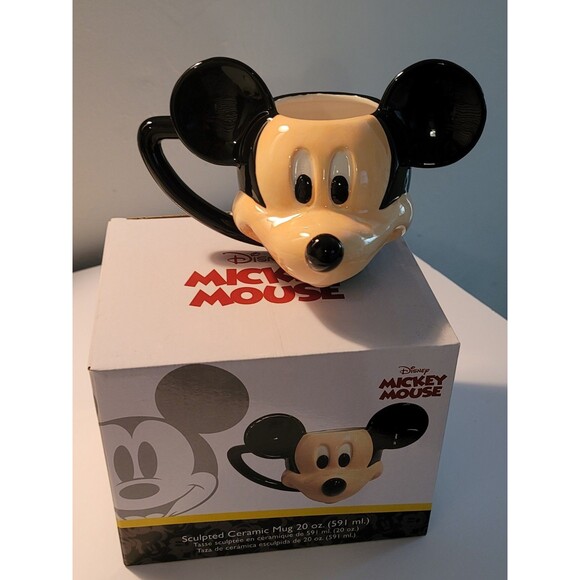 Disney Mickey Mouse Sculpted Ceramic Mug 20oz 3D Character Face Cup New in Box - Picture 7 of 10